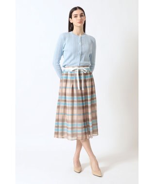 DAKS 50th アニバーサリーチェック シフォン レイヤードスカート