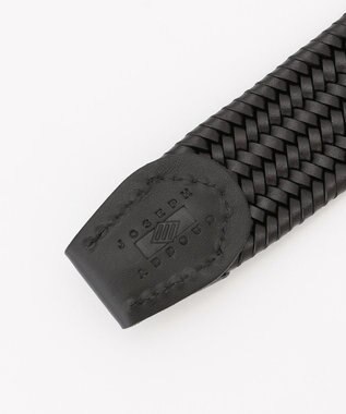 JOSEPH ABBOUD 【イタリア素材・ストレッチ・日本製】ストレッチレザー ベルト ブラック系