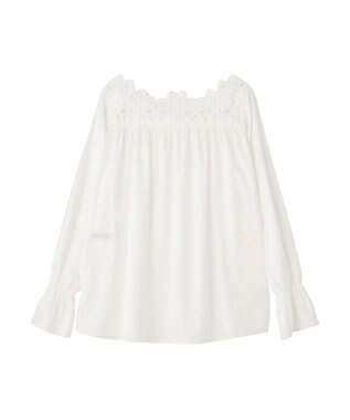 YECCA VECCA フラワーレースブラウス Off White