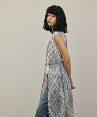 GRACE CONTINENTAL 刺繍ジレワンピース ブルー