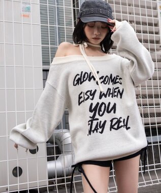 WEGO 2WAYショルダーリボンニット