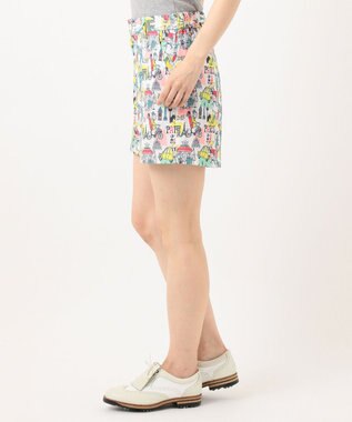 23区GOLF 【WOMEN】【ストレッチ】25周年 イラストレーターコラボ総柄 ショートパンツ ホワイト系5