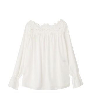 YECCA VECCA フラワーレースブラウス Off White