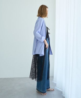 YECCA VECCA 【接触冷感】COOLシャツテーラードジャケット Blue