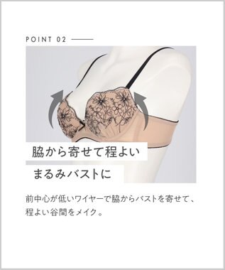 AMPHI ブラジャー ショーツセット 自然にボリュームアップ まるみバスト カップボリュームの調整可能 【ブラ＆ショーツセット】 上下セット BCC101 アンフィ／ワコール ブラウン