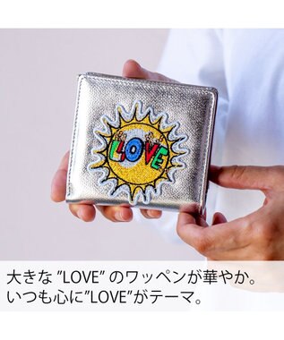 tsumori chisato CARRY ラブワッペン 2つ折り財布 ミニ財布 シルバー