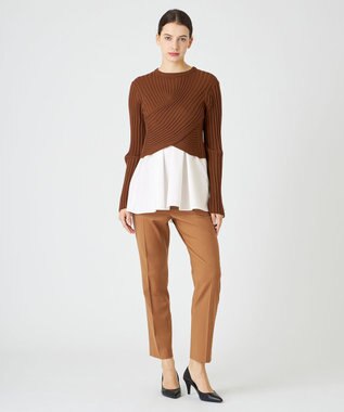 BEIGE， 【WEB限定】AMBRE / キャミ付きクロップドニット Camel