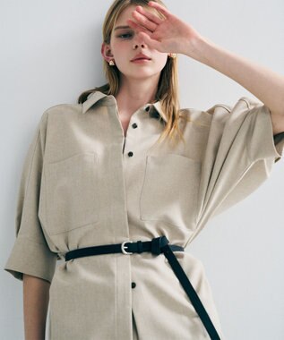 uncrave ウォッシャブルドライサップ ドルマンシャツ シャンブレーベージュ