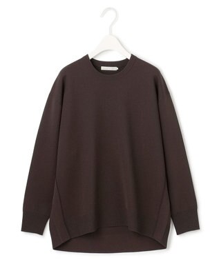 ICB L 【洗える】 シンセティックダブルフェイス ニットプルオーバー ダークブラウン系