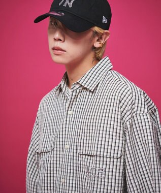 WEGO 【ユニセックス着用ITEM】ミニマムチェックロゴシャツ（SS） ホワイトチェック1