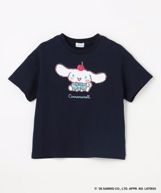 ANY KIDS 【サンリオキャラクターズ×ANY KIDS】ひんやり ミラクルスパンコール Tシャツ シナモロール×ネイビー