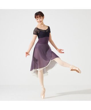 Chacott 【AKANE TAKADA】レイヤードレオタード ブラックベリー