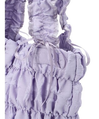 Green Parks ・ＱＵＯＮギャザーキルティングリボントートバッグ Lavender