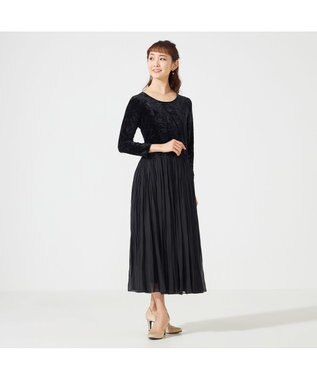 Chacott velour combi dress ブラック（ワッシャーベロア）