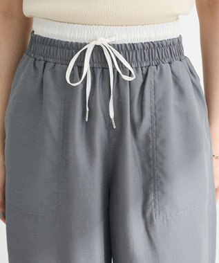 Green Parks 接触冷感ウエストレイヤードツイルパンツ Dark Navy