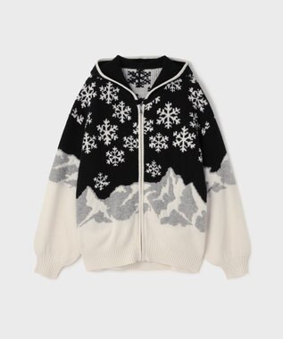 GRACE CONTINENTAL スノージャガードニットフーディ ブラック