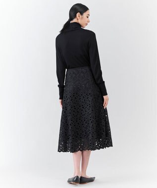 23区 L 【エステータ】ジオメトリックレース スカート ブラック系