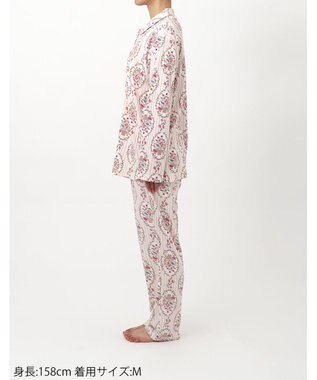 WACOAL ワコール_リラックス＆スリープ パジャマ 長袖 長ズボン 綿100％(本体) スムース素材 上下セット 前開き ミントン NDW417 /ワコール アイボリー