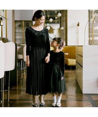 Chacott velour combi dress ブラック（ワッシャーベロア）