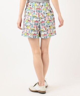 23区GOLF 【WOMEN】【ストレッチ】25周年 イラストレーターコラボ総柄 ショートパンツ ホワイト系5