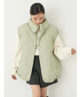 earth music&ecology パファーベスト Light Green