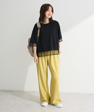 Green Parks 【適ON】遮熱チュールドッキングプルオーバー Black