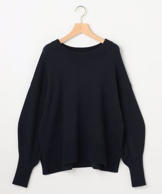 組曲 L コットンカシミヤMIX クルーネックニット ネイビー系