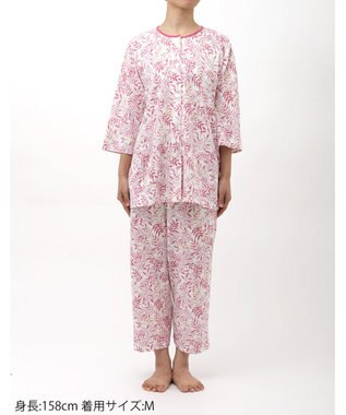 Wing ウイング スリープ パジャマ 7分袖 8分丈 綿100％ 天竺素材 レディース EP8021 ウイング／ワコール ピンク