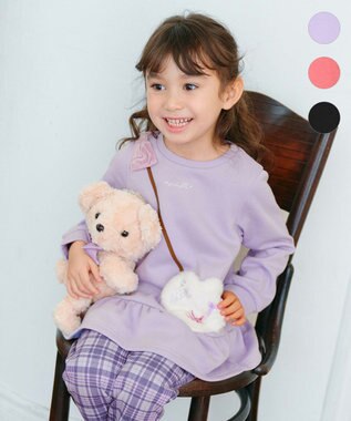 ANY KIDS 裏シャギーポシェットトレーナー ラベンダー×ハート