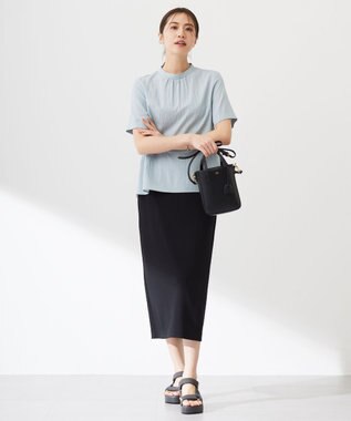 J.PRESS LADIES S 【洗える】ストレッチリブフェイス スカート ブラック系