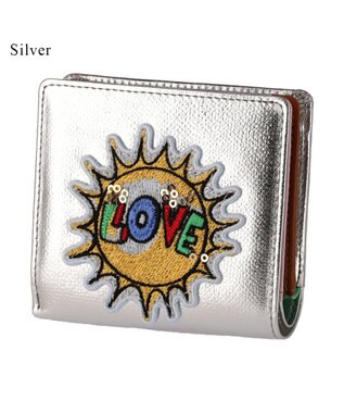 tsumori chisato CARRY ラブワッペン 2つ折り財布 ミニ財布 シルバー