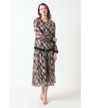 DAKS ハウスチェック シアー リップル スカート ウルトラハウスチェック