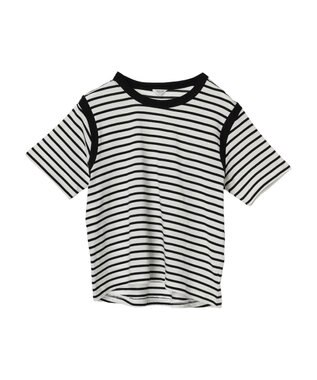 AMERICAN HOLIC バイカラーボーダーカットプルオーバー Border Black