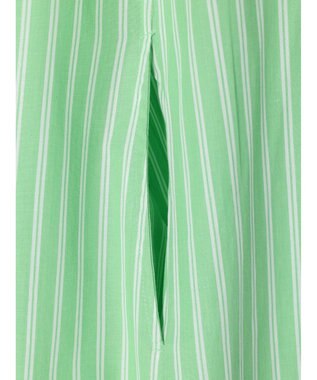 earth music&ecology ポプリンフレアワンピース Stripe Green