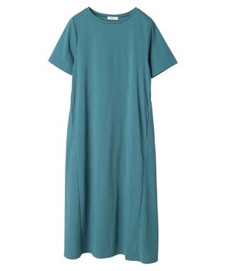 earth music&ecology プレーティング天竺Ａラインワンピース Green