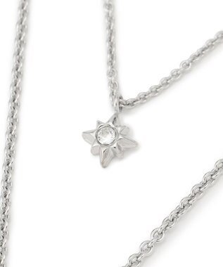 23区 クリスタル付き 2WAY コイン ネックレス シルバー系