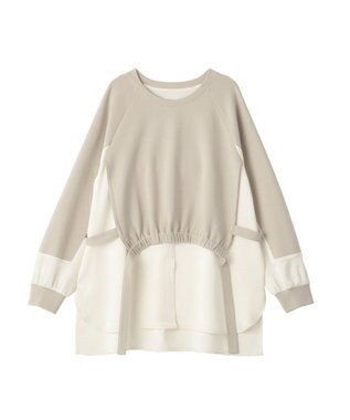 YECCA VECCA シャツレイヤードデザインプルオーバー Light Beige