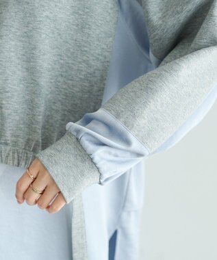 YECCA VECCA シャツレイヤードデザインプルオーバー Gray Mixture