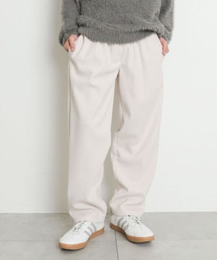 WEGO 【暖パンツ/SMLサイズ展開】裏ベロアシェフパンツ ホワイトアイボリー