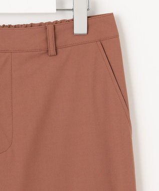 J.PRESS LADIES 【洗える】マイクロタイプライターストレッチ セミワイド パンツ オレンジ系