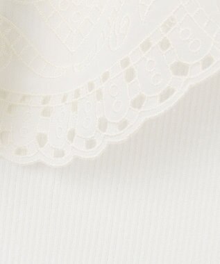 GRACE CONTINENTAL カットワークリブニットトップ ホワイト