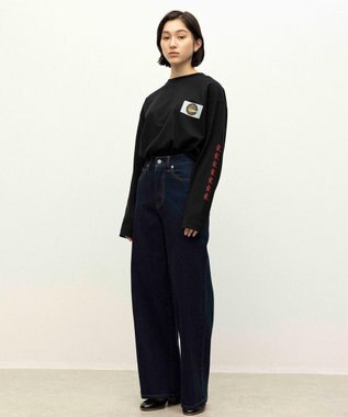 NAVE タブチ×NAVE プリント長袖Tシャツ ブラック系