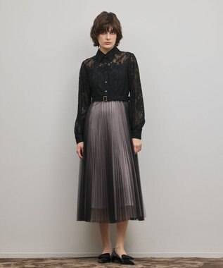 GRACE CONTINENTAL コードレースプリーツワンピース
