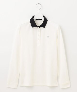 23区GOLF 【WOMEN】【日本製】クレリックカラー 長袖シャツ ホワイト系