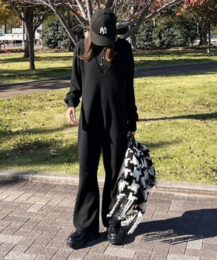 Green Parks ニットサロペット Black