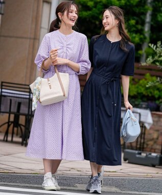 ANY SIS L エンブロイダリー ワンピース ラベンダー