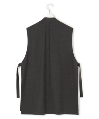 23区 【洗える】TWマットクロス テーラード ジレ チャコール系