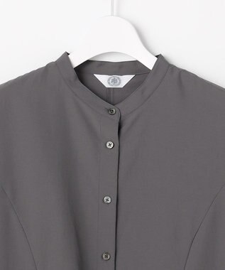 J.PRESS LADIES ソフトタフタクロス シャツ ワンピース グレー系