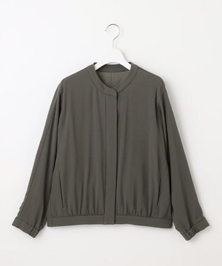 自由区 【セットアップ対応・洗える】トリアセジョーゼット ブルゾン グレー系