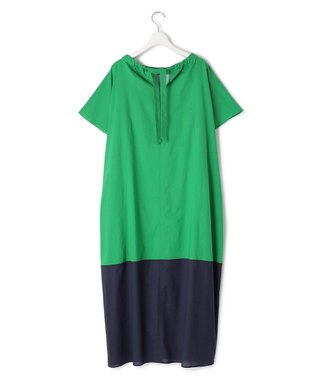 J.PRESS YORK STREET 【WOMEN】バイカラー ワンピース グリーン系1